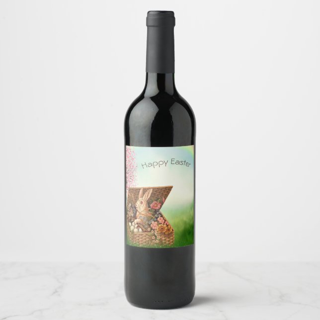 Vintag Retro Ostersonne Weinetikett (Vorderseite)
