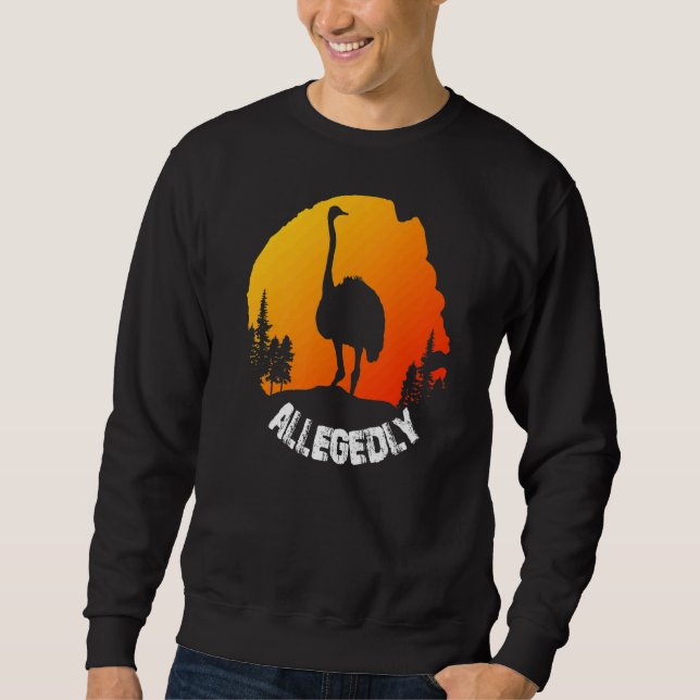 Vintag Retro Ostrich angeblich Sweatshirt (Vorderseite)