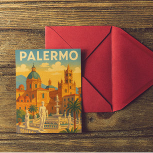 Vintag Retro Palermo Sizilien Italien Postkarte