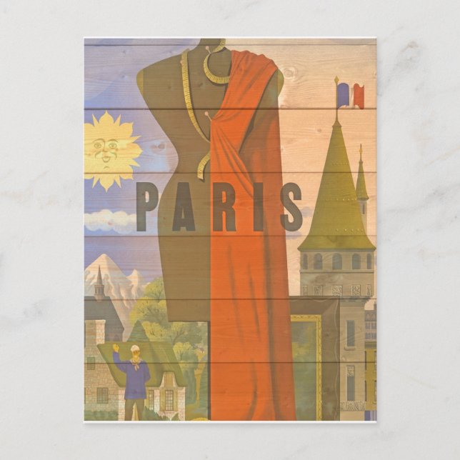 Vintag Retro Paris Tourismus Postkarte (Vorderseite)