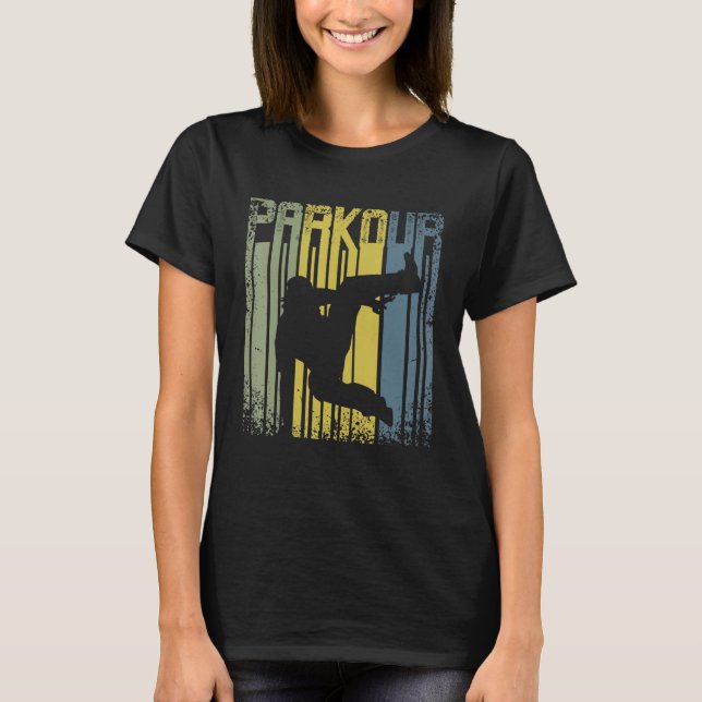 Vintag Retro Parkour Freeruning T-Shirt (Vorderseite)