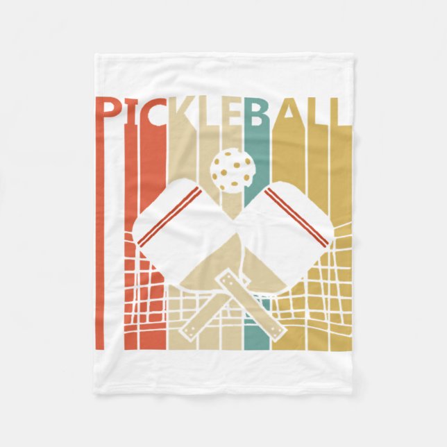 Vintag Retro Pickleball Fleecedecke (Vorderseite)
