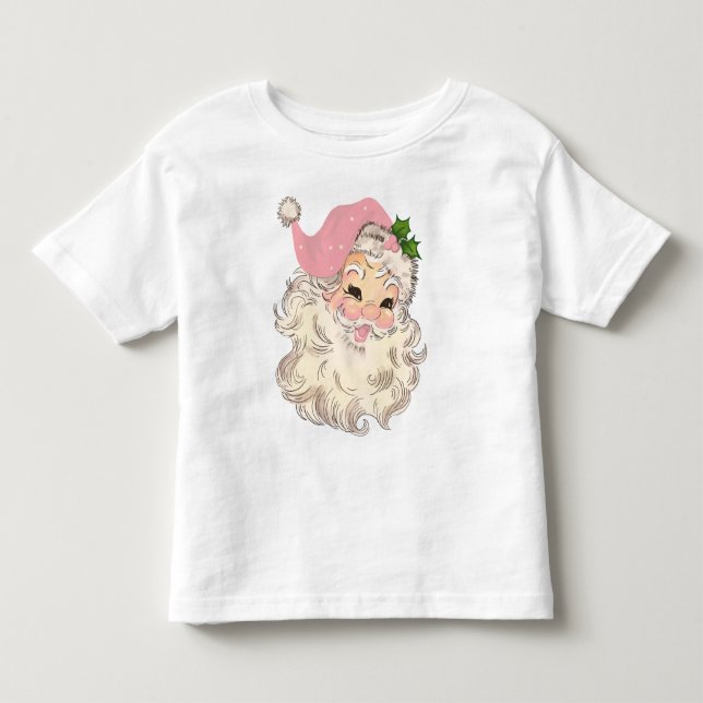 Vintag Retro Red Santa Unisex Kleinkind T-shirt (Vorderseite)