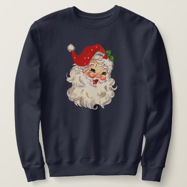 Vintag Retro Red Santa Unisex Sweatshirt (Design vorne)