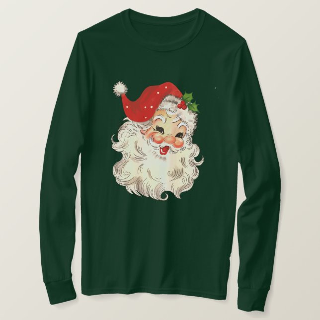 Vintag Retro Red Santa Unisex T - Shirt (Design vorne)