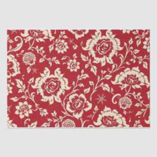 Vintag Retro Red toile de jouy Seidenpapier
