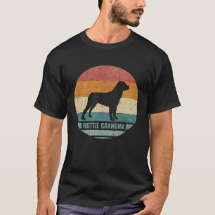 Vintag Retro Rottweiler Oma Rottie Silhouette T-Shirt