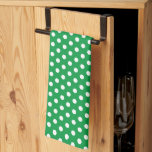 Vintag Retro Rustikal White Polka Dots Kelly Green Geschirrtuch<br><div class="desc">Custom Elegant Classic Rustic White Polka Dots Template Niedlich Kitchen & Dining / Tisch & Küche Wäsche / Retro / Vintag Kelly Green Kitchen Handtuch.</div>