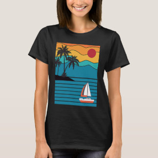 Vintag Retro Sailboat 80er 70er Segelboot T-Shirt