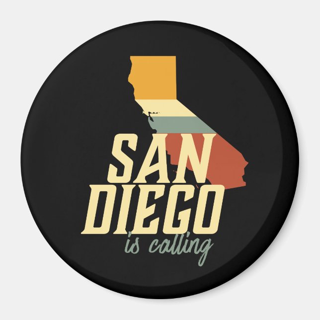 Vintag Retro San Diego California Magnet (Vorne)