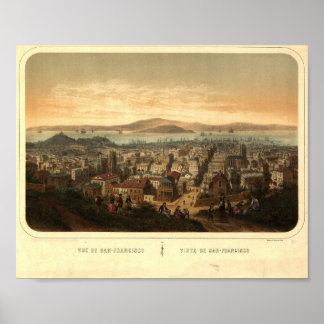 Vintag Retro San Francisco Karte Poster