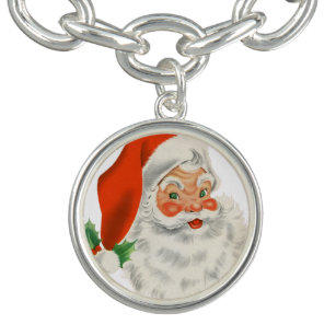 Vintag Retro Santa Claus Charm Armband