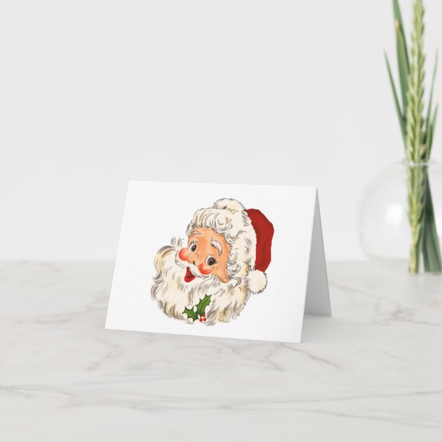 Vintag Retro Santa Clause Weihnachtskarte Karte (Vorderseite)