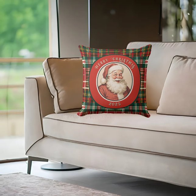 Vintag Retro Santa Rustica Kariert Kissen (Von Creator hochgeladen)