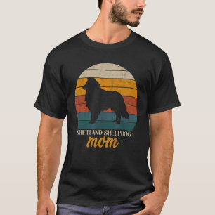 Vintag Retro Shetland Sheepdog Mama Happy Mother T-Shirt