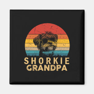 Vintag Retro Shorkie Grandpa Dog Lovers Paw Vater Magnet