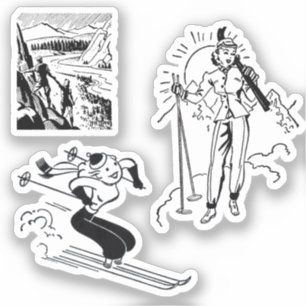 Vintag-/Retro-Ski-Sticker Aufkleber