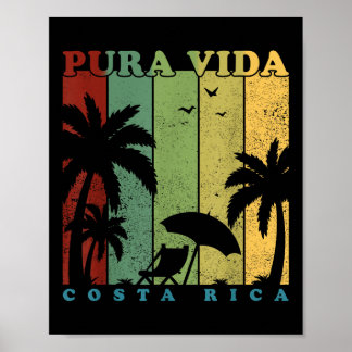 Vintag Retro Sommerurlaub Costa Rica Pura Vida Poster
