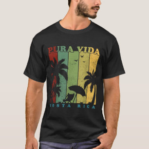 Vintag Retro Sommerurlaub Costa Rica Pura Vida T-Shirt
