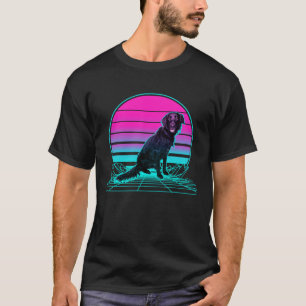 Vintag Retro-Sonnenuntergang flach überzogenes Ret T-Shirt