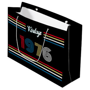 Vintag Retro Stripe 1976 50. Geburtstag oder Wiede Große Geschenktüte