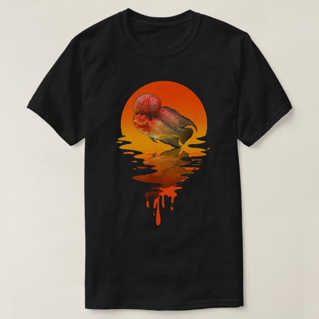 Vintag Retro Style Blumenhorn T-Shirt (Design vorne)