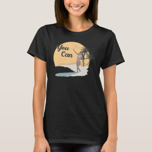 Vintag Retro Style Palm Tree Sea Wave Summer Girl T-Shirt