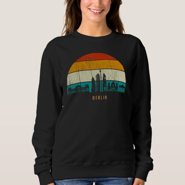 Vintag Retro Style Sunset Deutschland skyline city Sweatshirt (Vorderseite)