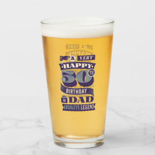  Vintag Retro Style Typografie 50. Geburtstag Vate Glas