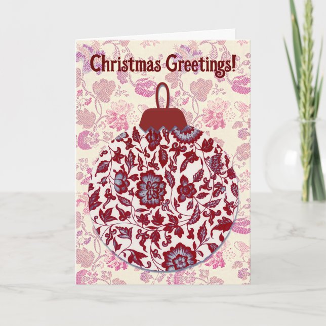 Vintag Retro Style Weihnachtsschmuckkarte Karte (Vorderseite)