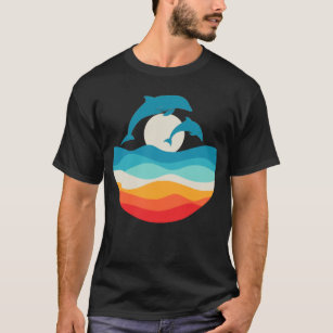 Vintag Retro Summer Time Beach Dolphin T-Shirt