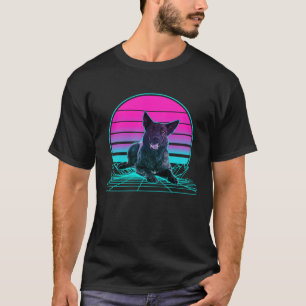 Vintag Retro Sunset Dutch Shepherd T-Shirt