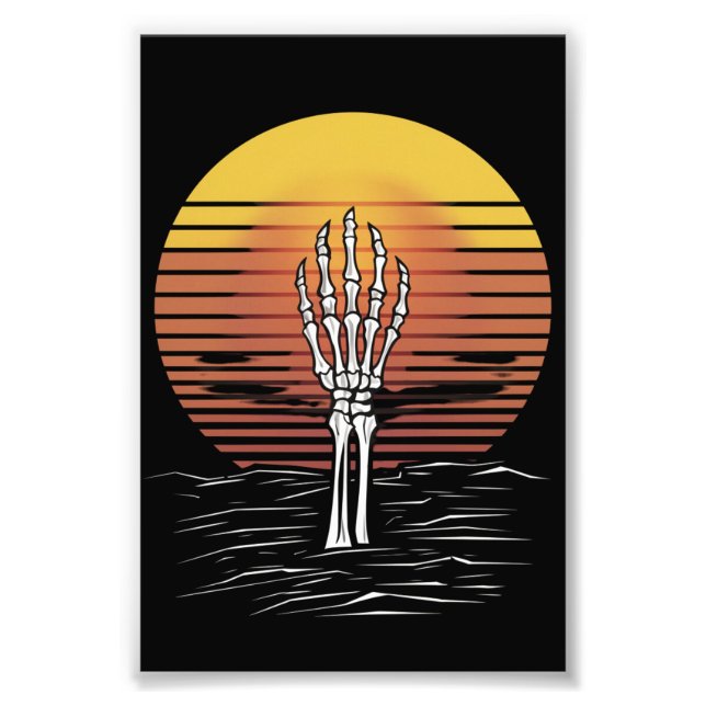 Vintag Retro Sunset Halloween Zombie Hand Beängsti Fotodruck (Vorne)