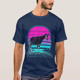 Vintag Retro Sunset Okapi T-Shirt
