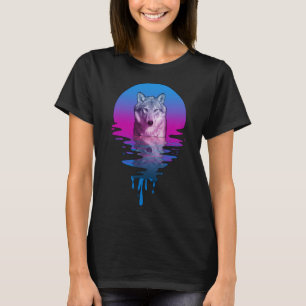 Vintag Retro Sunset Wolf T-Shirt