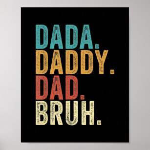 Vintag Retro Vatertag Outfit Dada Daddy Vater Poster