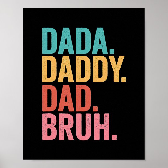 Vintag Retro Vatertag Outfit Dada Daddy Vater Poster (Vorne)