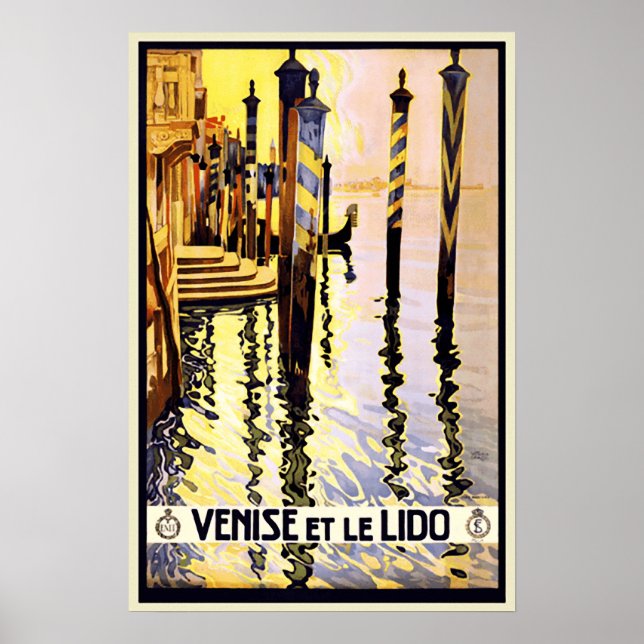 Vintag Retro Venedig Reiseplaner Poster (Vorne)