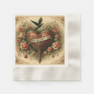 Vintag/Retro/Viktorianisch Valentin Tagesherz Serviette