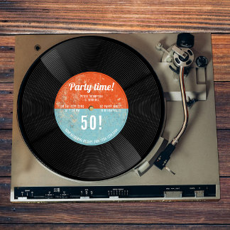 Vintag Retro Vinyl Record Music Geburtstag Einladung