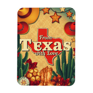 Vintag Retro Weihnachten aus Texas mit Liebe Magnet