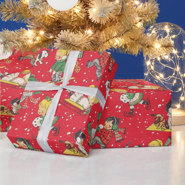 Vintag Retro-Weihnachten Geschenkpapier (Feiertage)