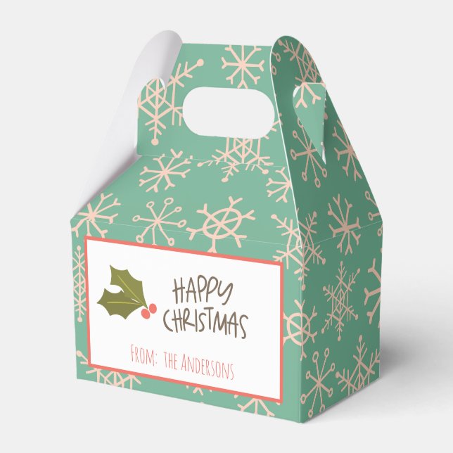 Vintag Retro Weihnachten Geschenkschachtel (Vorderseite)