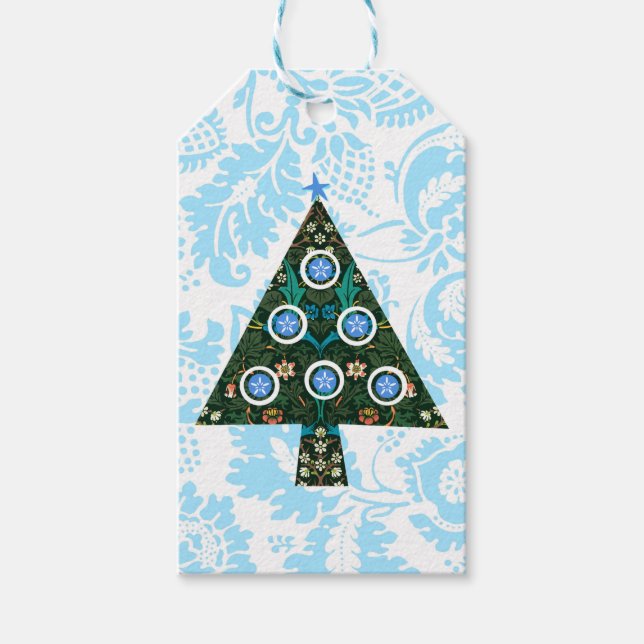 Vintag Retro Weihnachtsbaum-Tag Geschenkanhänger (Vorderseite)