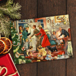 Vintag Retro Weihnachtsfamilie Ansammlung Feiertagskarte<br><div class="desc">Vintag Retro Weihnachten Ansammlung Weihnachtskarte .</div>