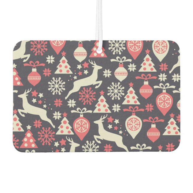 Vintag Retro Weihnachtsfeiertag Autolufterfrischer (Vorderseite)