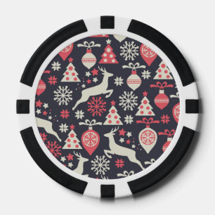 Vintag Retro Weihnachtsfeiertag Pokerchips