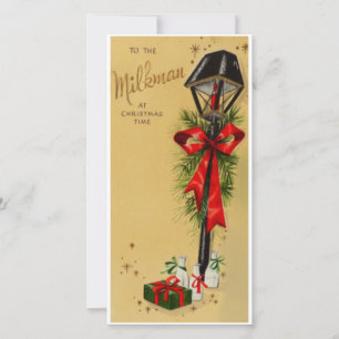 Vintag Retro Weihnachtsmilkman Feiertagskarte