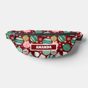 Vintag Retro Weihnachtsschmuck und Schneeflocken Bauchtasche