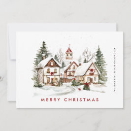 Vintag Retro Winterstadt Weihnachten Unternehmen